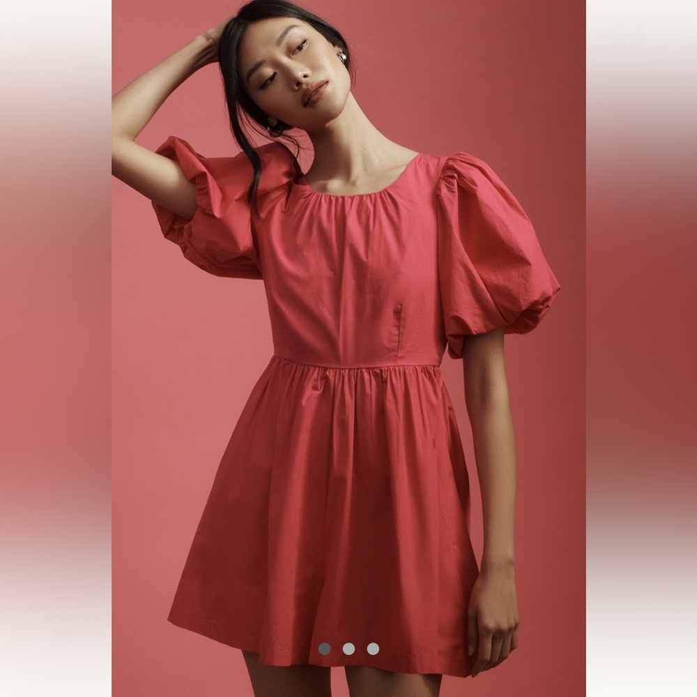 Anthropologie Red Jumpsuit with Dramatic Sleeves